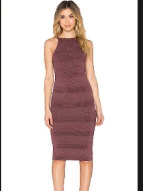 Ronny Kobo Dark Plum Halter Dress - XS